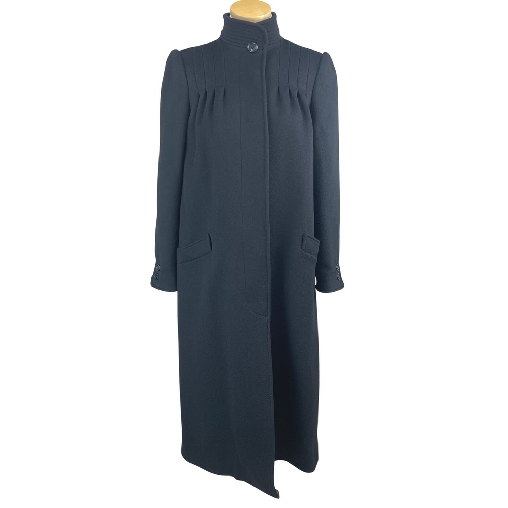 Vintage BENARD Womens (10) Wool Winter Long Coat Black Academia Classic ILGWU